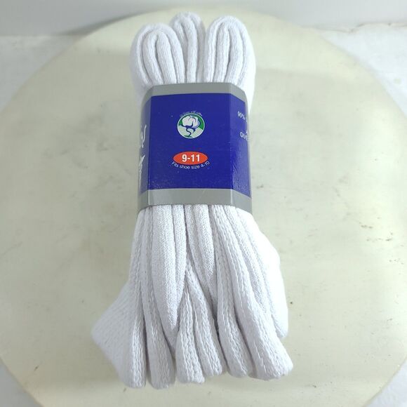 NEW 3 Pairs of Health Circulatory Crew Cotton Diabetic Socks White Size 9 -11 - Picture 4 of 7